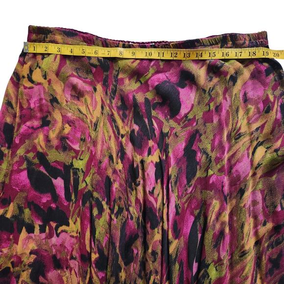 Coldwater Creek Reversible Fall Colors Print Midi Skirt Size 14 - Picture 7 of 8
